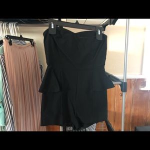 Black strapless Romper